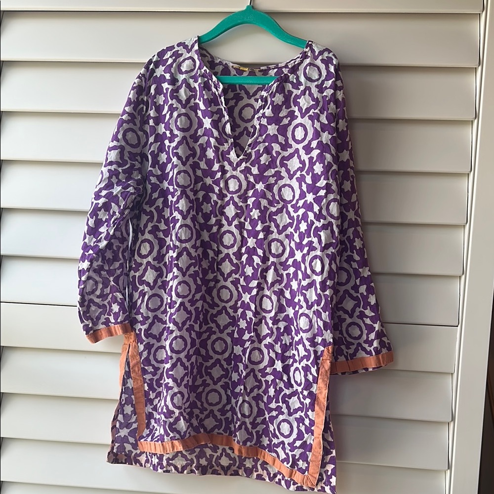 Roller Rabbit Purple & Orange Kurta Swim Coverup girls size 10